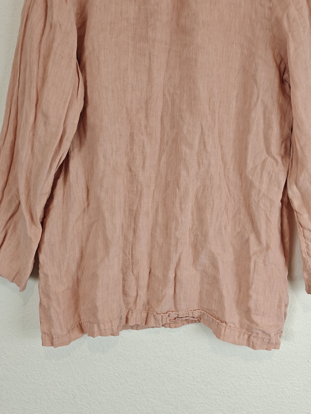 FLAX 100% Linen Pink Relaxed Fit Tunic Top | Coastal Cottagecore Boho Small - Picture 2 of 11